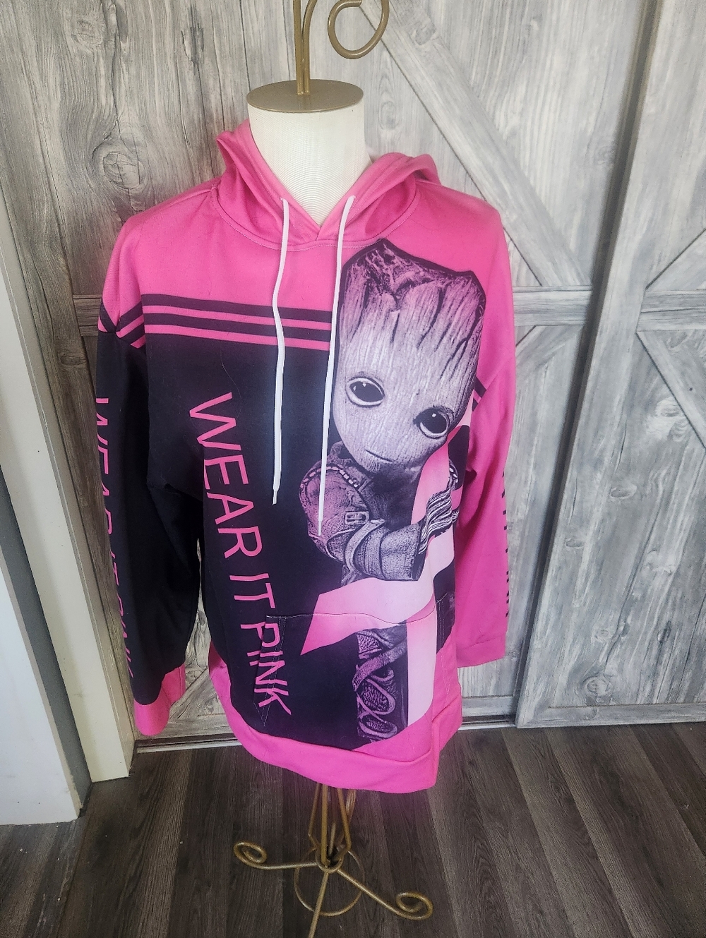 Pink 'Wear It Pink' Groot Graphic Hoodie